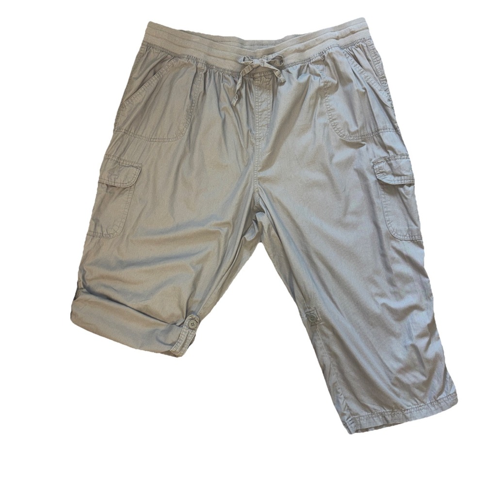 Women's Within Cropped Capri Pants Women Sz 24W PullOn Elastic Waist Short Cotto
